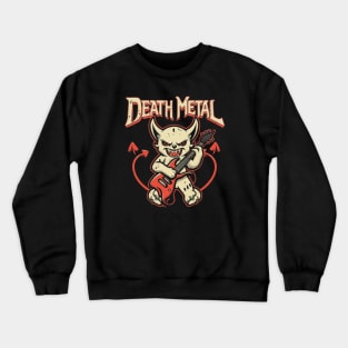 Death Metal Satanic Baphomet Cat playing guitar Crewneck Sweatshirt